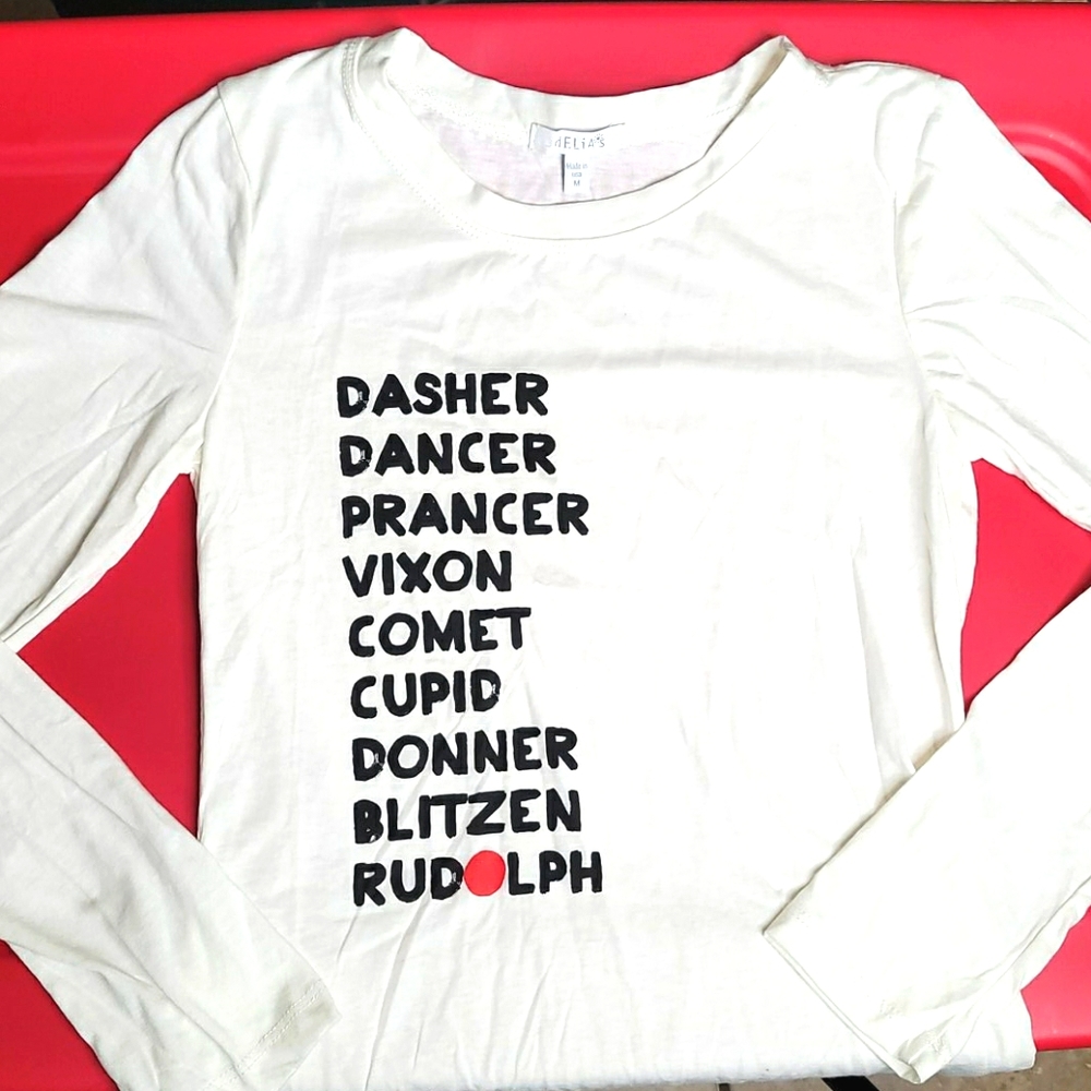 Delia's Reindeer Long Sleeve Top NWOT